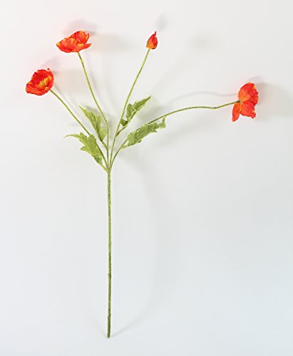 LUCKUP 3 stems Beautiful Artificial Poppy Silk Flowers Home Wedding Decoration Gift