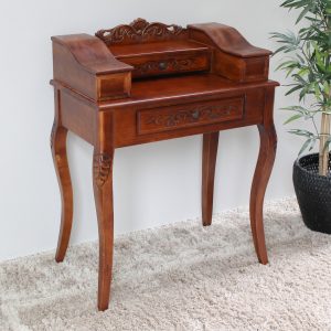 Windsor Carved Wood Telephone Table - Walnut