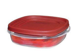 Rubbermaid 711717427300 Easy Find Lids Square 3-Cup Food Storage Container (Pack of 6), 6 Pack, Clear