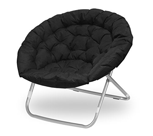 Urban Shop Oversized Saucer Chair, Black