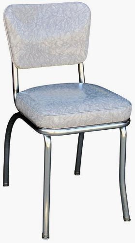 Richardson Seating Cracked Ice Retro Chrome Kitchen Chair with 2 Box Seat, Grey