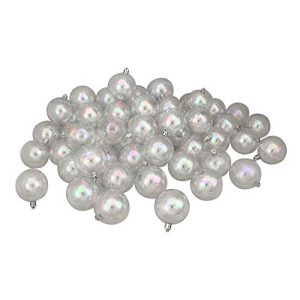 60ct Clear Iridescent Shatterproof Shiny Christmas Ball Ornaments 2.5 (60mm)