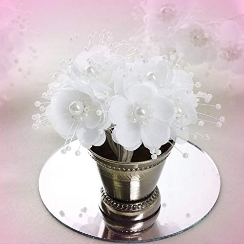 Inna-Wholesale Art Crafts New 72 pcs White Faux Pearl Decorating Flowers Party Favors Supplies Decorations - Perfect for Any Wedding, Special Occasion or Home Office D?cor