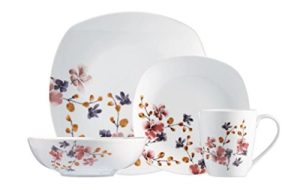 Safdie & Co. HK02323 Bloom Modern Dinnerware Set, White