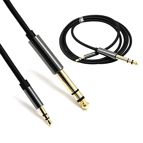 zzJiaCzs 3.5mm to 6.5mm Audio Cable - 3.5mm Male to 6.5mm 1/4 Inch Male Adapter Jack Stereo Audio Cable Cord for Phone Black