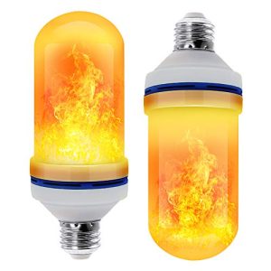 CPPSLEE - LED Flame Effect Light Bulb - 4 Modes with Upside Down Effect -2 Pack E26 Base LED Bulb - Flame Bulbs for Halloween Decorations /Hotel/Bar Party Decoration
