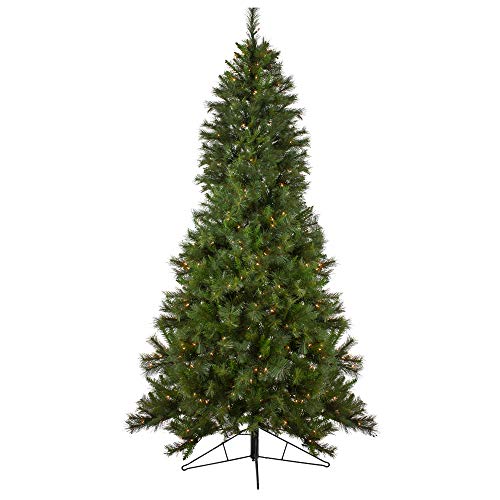 Northlight 7.5' Pre-Lit Canyon Pine Artificial Half Wall Christmas Tree - Clear Lights