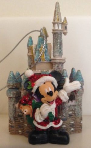 Disney Park Santa Mickey Mouse Duffy Castle Figurine Christmas Ornament Holiday