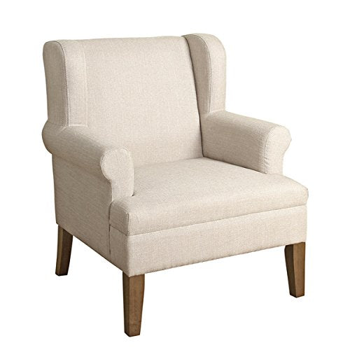 HomePop Emerson Wingback Accent Chair Albaster White