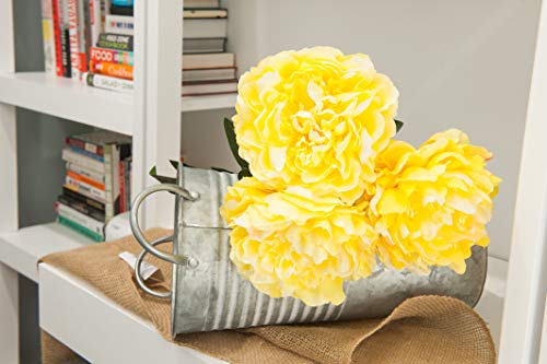 Moby Goods - 3 Premium Extra Large Realistic Artificial Peonies in Yellow for Decorating, Staging, Weddings, Mother's Day, Bouquets, Centerpieces
