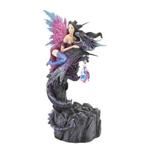 Dragon Crest 10018844 Light UP Fairy and Dragon Figurine, White