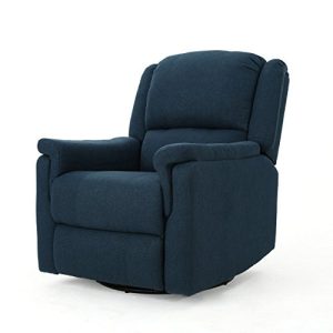 Christopher Knight Home 302056 Jemma Swivel Gliding Recliner Chair, Navy Blue