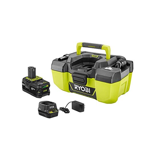RYOBI 18-Volt ONE  Lithium-Ion Cordless 3 Gal. Project Wet/Dry Vacuum with Acessory Storage, 4.0 Ah Battery and Charger