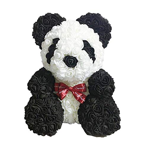Rose Panda - Artificial Rose Teddy Bear Cub, Forever Rose Everlasting Flower for Window Display, Anniversary Christmas Valentines Gift