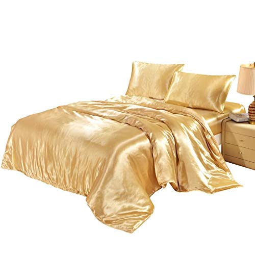 BAOYIT Lightweight Microfiber Duvet Cover with Zipper Closure, Silk Comforter Covers (Color : Camel, Size : King)