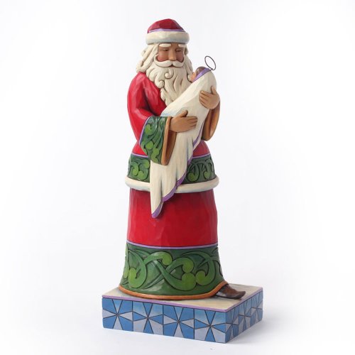Enesco Jim Shore Heartwood Creek Santa Holding Baby Jesus Figurine, 10-Inch