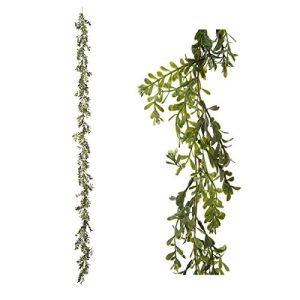 Darice Boxwood Garland: Green, 6 x 72 inches Wreath, 24 inches,