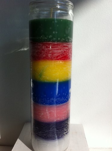 7 Day Unscented 7 Color Candle in Glass