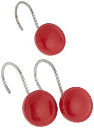 Carnation Home Fashions Color Rounds Ceramic Resin Shower Curtain Hook, Red FBAB002NSMEEC