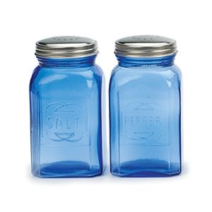 RSVP Retro Blue Glass Salt & Pepper Shakers