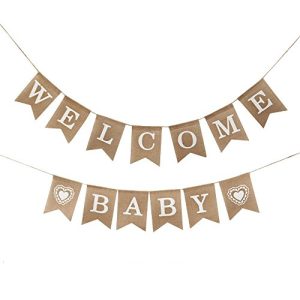 Betalala Welcome Baby Burlap Banner-Vintage Party Decorations - Baby Shower Decorations