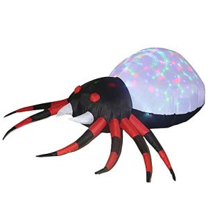 Joiedomi Halloween 4FT Inflatable Projection Kaleidoscope Spider with Build-in LEDs Blow Up Inflatables for Halloween Party Indoor, Outdoor, Yard, Garden, Lawn Decorations