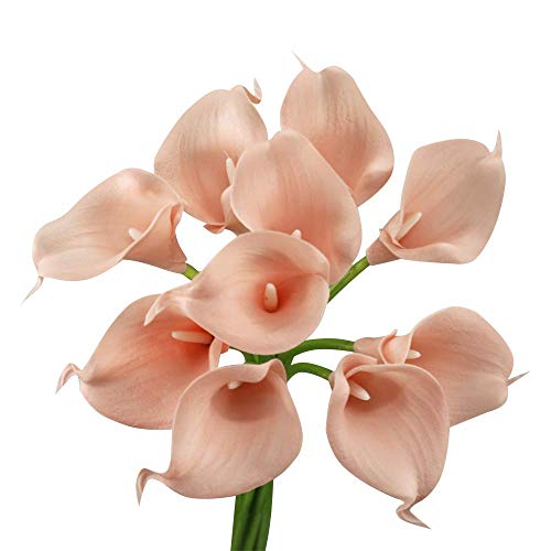 Angel Isabella, LLC 20pc Set of Keepsake Artificial Real Touch Calla Lily with Small Bloom Perfect for Making Bouquet, Boutonniere,Corsage (Ballet)