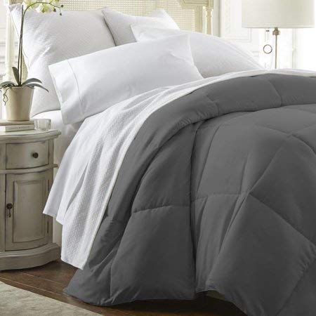 Experience True Luxury and Lavish Comfort with This California King Gray Down Alternative Comforter; All for Season Convenience and Silky Soft 100% Cotton 1500 TC with Hypoallergenic Properties