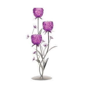 VERDUGO GIFT Fuchsia Blooms Candleholder