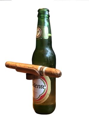 CigarzUp Cigar Holder. Bronze. The Clip On Cigar Accessory Snaps to Almost Any Bottle, Can or Glass to Keep Your Cigar in Place