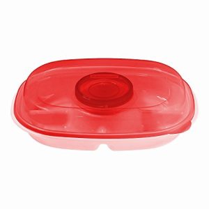 Rubbermaid Party Platter, 4-Piece Value Pack, Clear/Red
