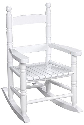 Gift Mark Child's Double Slat Back Rocking Chair, White