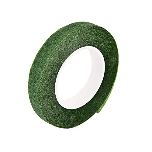 Potelin 30mX12mm Self-Adhesive Paper Tape Floral Stem for Garland Wreaths DIY Craft Artificial Silk Flower Green