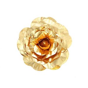 BalsaCircle 4 pcs 16 Wide Gold Artificial Large Roses Flowers Wall Backdrop Party Wedding Decorations