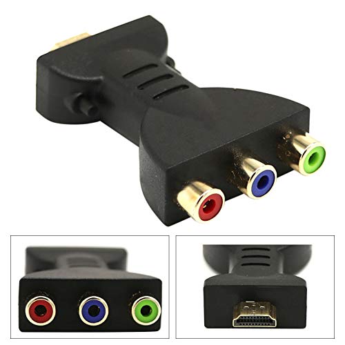 zzJiaCzs HDMI to RGB RCA Component Converter - Gold-Plated HDMI Male to 3 RC AV Converter RGB RCA Video Audio TV DVD Adapter