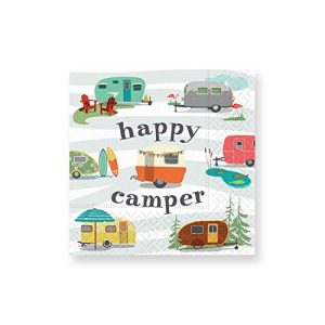 Design Design 624-07358 Happy Camper Cocktail Napkins, 5, Multicolor FBAB00YFFUSDK