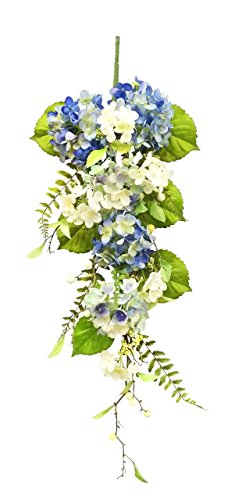 V-Max Floral Decor 36 inches Silk Hydrangea Teardrop Garland for Wedding Party Home Garden, Wedding Arch Garden Wall Decoration, Home Decoration - Blue