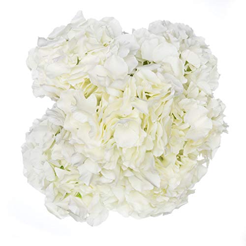 Royal Imports Hydrangea Flowers Artificial Fake Silk Bunch of 6 Heads for Bouquets, Weddings, Valentines, Wreaths, Crafts, Ivory