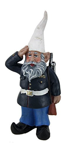 Zeckos 8 inch G.I. George Saluting U.S. Marine Military Garden and Shelf Gnome Statue