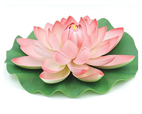 2 Pack- Artificial Floating Foam Lotus Flower Pond Decor Water