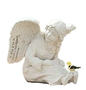 Roman Inc. Garden Statue 8 The Family Is. Verse Chrub with a Goldfinch 21709C