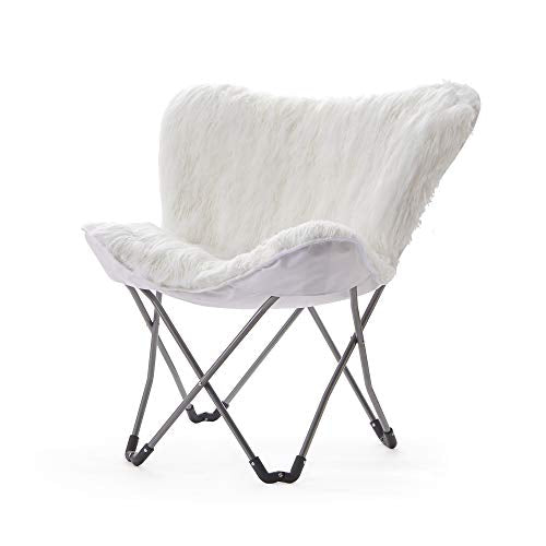 Fur Butterfly Chair - White