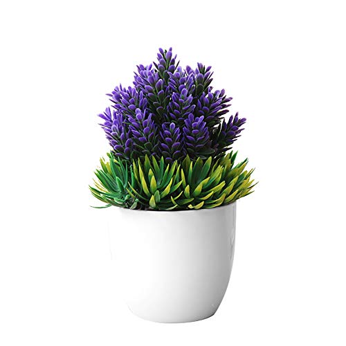 ywbtuechars Home Office Hotel Artificial Potted Plant Fake Bonsai Table Simulation Decorative Flower Purple