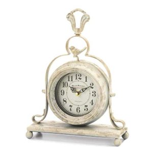 Accent Plus 10018811 Vintage Tabletop Clock, White