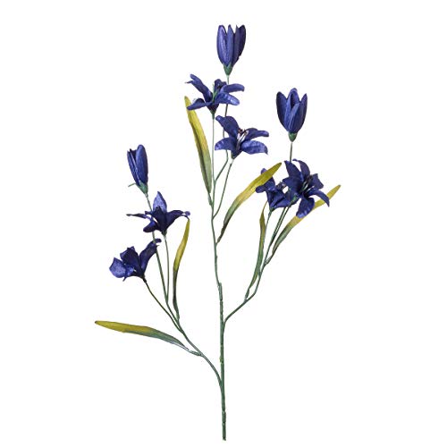 Tiger Lily 8718-95 Everyday Long stem Satin X6 3 Buds, 24 Navy Blue