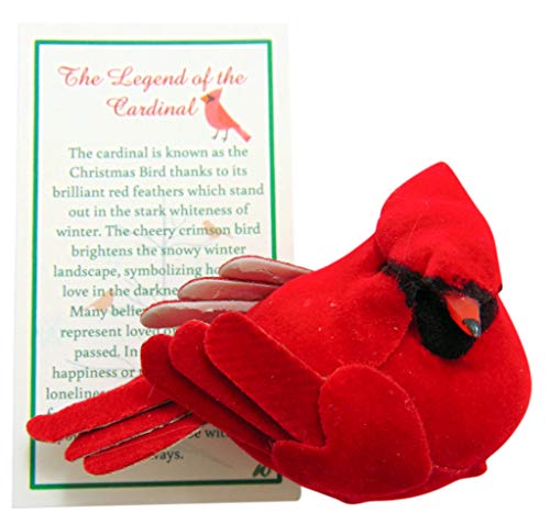 Westman Works Cardinal Decor Set with Clip Realistic Felt Bird Includes Legend Card Gift Boxed, 3 Inch