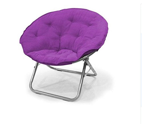 Urban Shop WK659920 Contemporary Plush Microsuede Saucer Chair, Solid, Iris