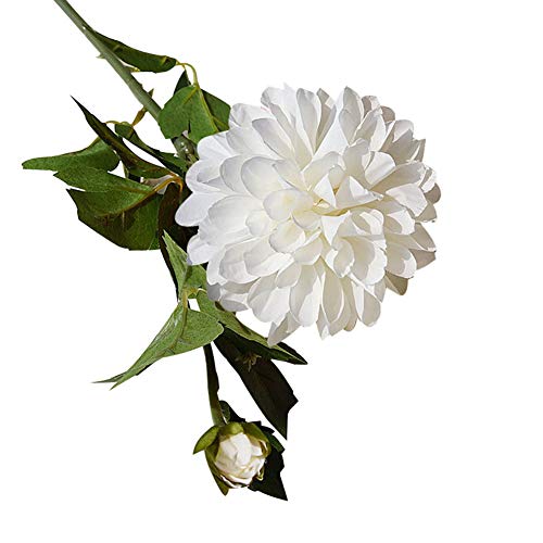 Artificial Flower,dezirZJjx 1Pc Artificial Flower Dahlia Plant Home Garden Stage Wedding Party DIY Decor - White