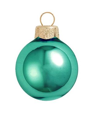 Whitehurst 12ct Turquoise Green Shiny Glass Christmas Ball Ornaments 2.75 (70mm)