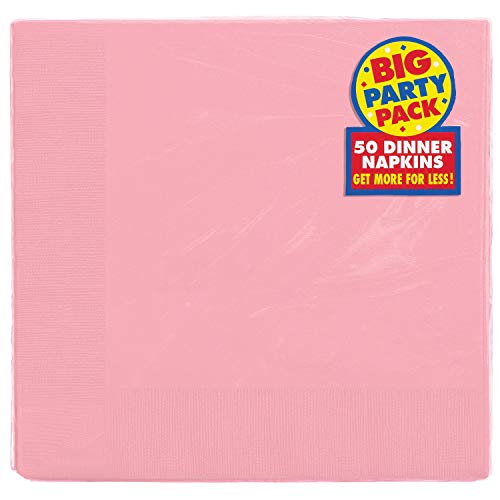 Amscan 2-Ply New Pink Dinner Napkins, 50 Ct. | Party Tableware FBAB00BFX826K